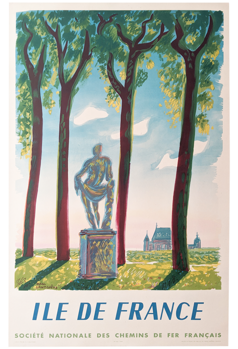 Affiche originale "Îles De France" SNCF - 1952