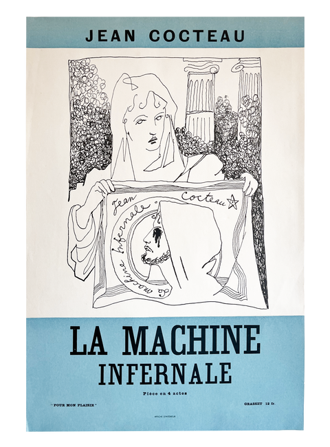 Original exhibition poster Jean Cocteau 1934 La Machine Infernale Grasset