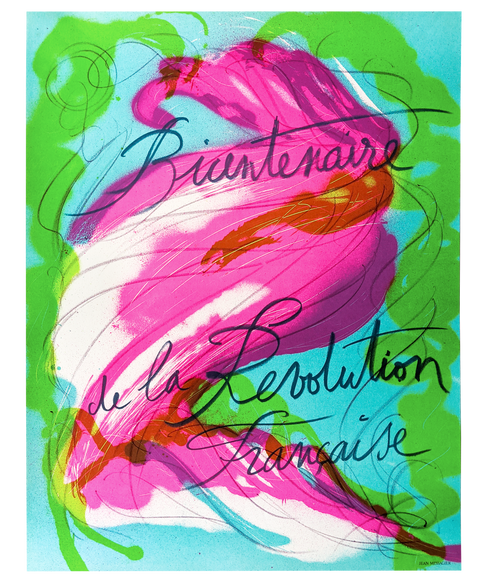 Original Jean Messagier Poster Revolution Francaise - 1988