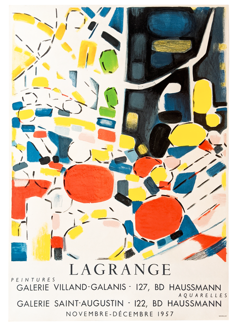 Affiche originale Lagrange Gallerie Villand Galanis 1957