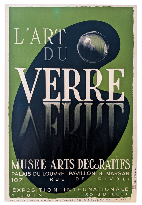 Affiche originale L'Art du Verre - 1946