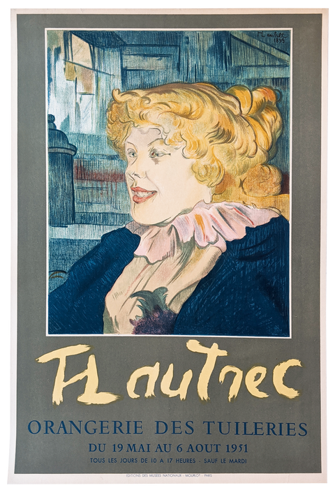 Original Poster Toulouse Lautrec Orangerie Des Tuileries - 1951