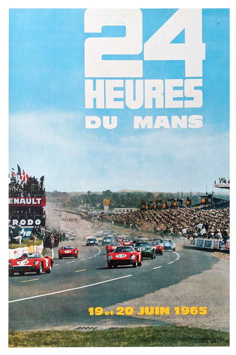 Affiche Originale Course 24 Heures du Mans - 1965