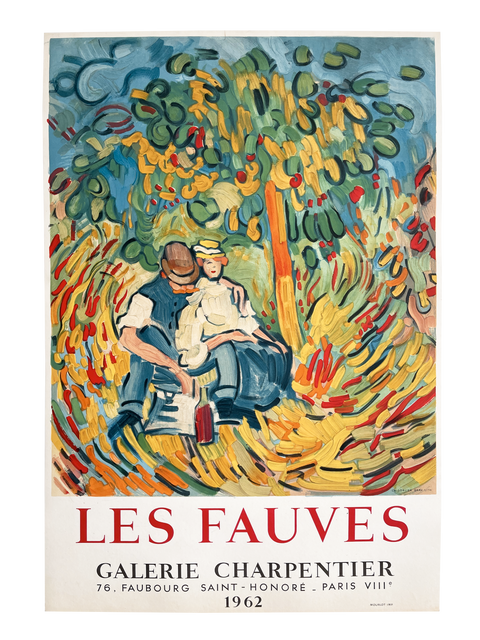 Affiche Lithographique Originale Les Fauves Galerie Charpentier 1962 - Mourlot