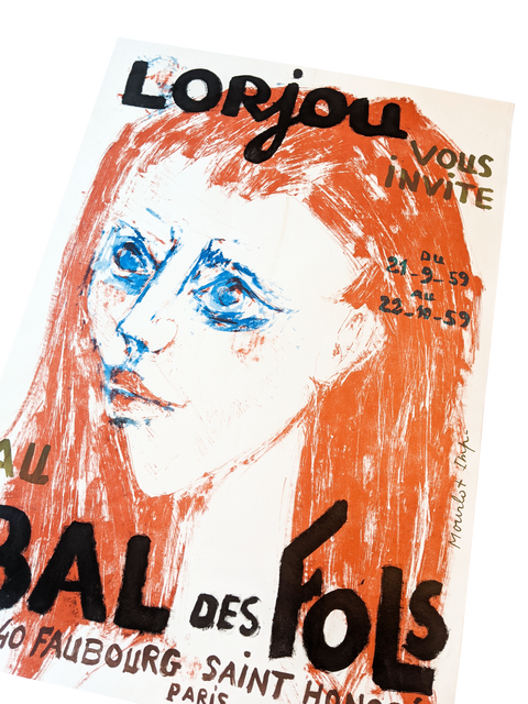 Affiche originale Bal Des Fols, Lorjou - 1959