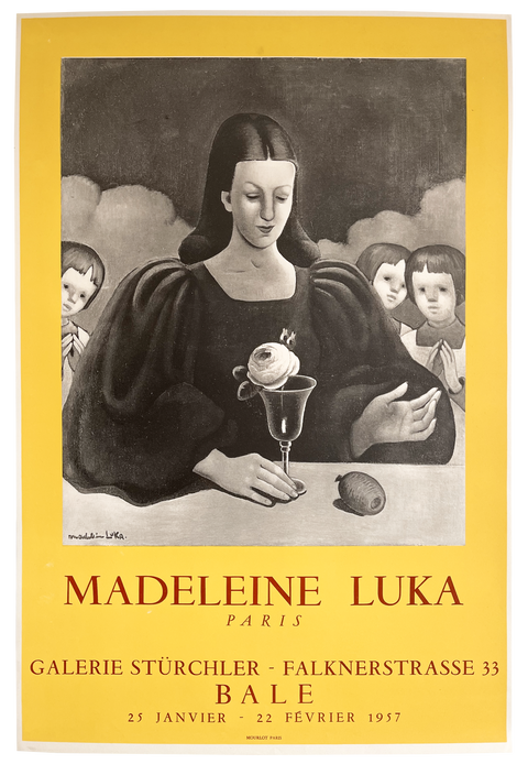 Affiche Originale Exposition Madeleine Luka 1957 MOURLOT