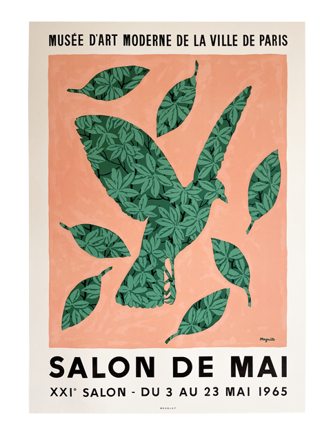 Original René Magritte Poster "Salon de Mai", Paris - 1965 - Mourlot