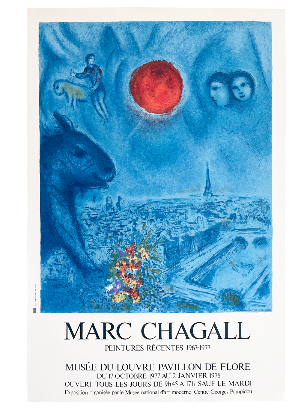 Original Marc Chagall Poster - Musée Louvre - 1977 – nbmposter Original Marc Chagall Poster - Musée Louvre - 1977 – nbmposter