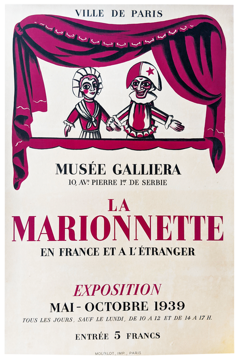 Affiche Originale La Marionette Musée Galleria 1939 - Mourlot