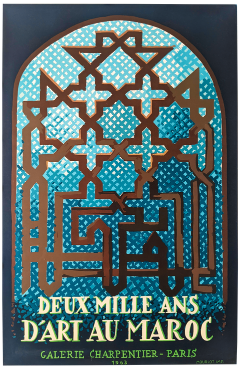 Affiche originale "Deux Milles Ans D'Art Au Maroc", Mourlot - 1963