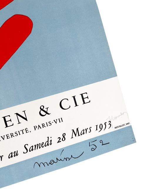 Original Poster By Henri Matisse "Papiers Decoupes, Berggruen & Co. Gallery Paris" - 1953, Printed By Mourlot