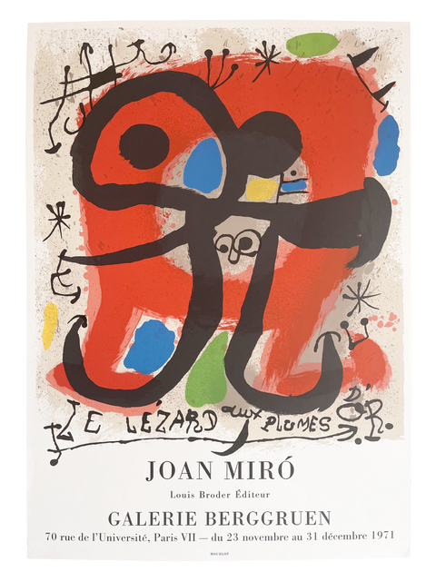Affiche originale de Joan Miro - Galerie Berggruen, 1971 - Mourlot