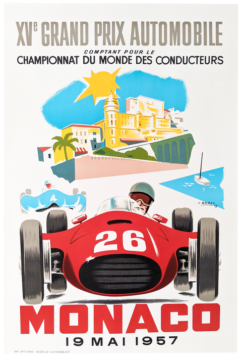 Affiche originale Grand Prix Monaco - 1957
