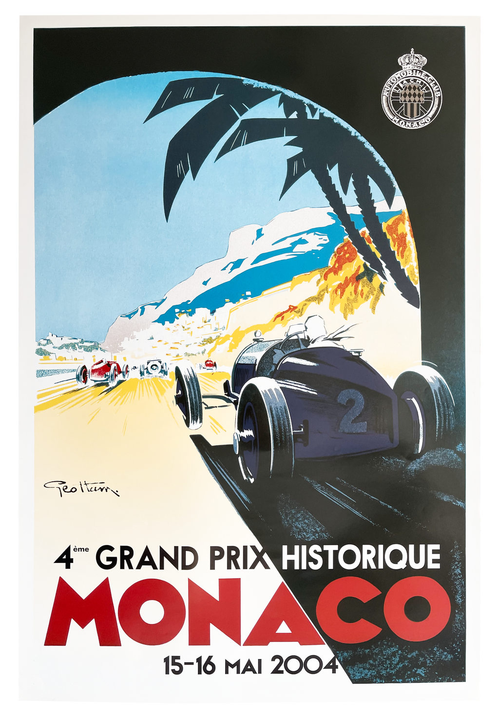 Poster Vintage Automobile Club Monaco – Affiche Publicitaire Italienne