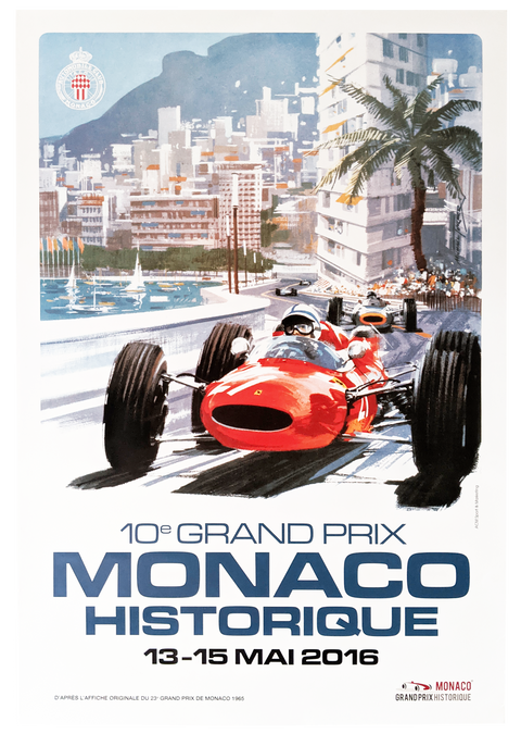 Affiche originale Formule 1 - Historique Grand Prix Monaco 2016