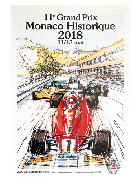 Affiche originale Formule 1 - Historique Grand Prix Monaco 2018