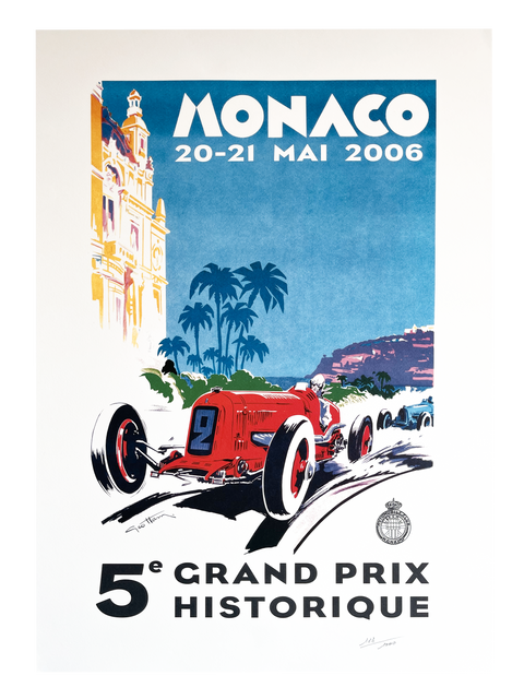 Affiche Lithographique Originale Grand Prix Historique de Monaco 2006, numérotée 183/1000 (VIP)