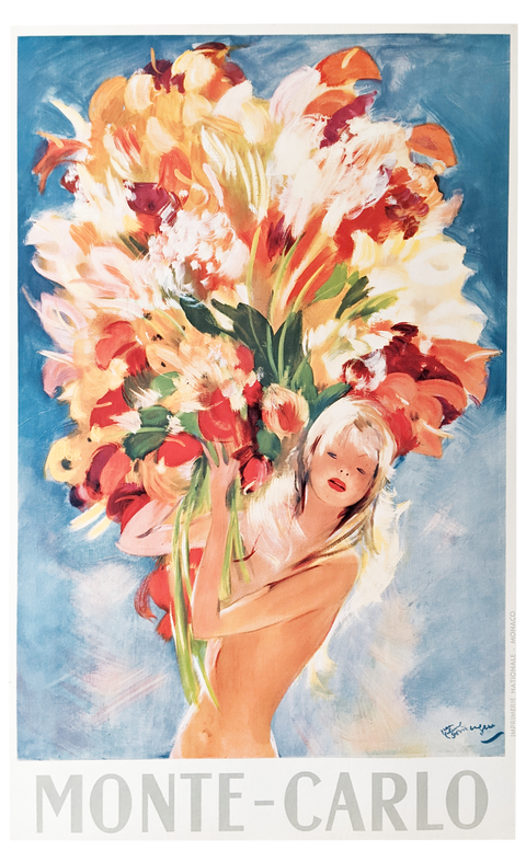 Affiche originale par J.G Domergue vers 1950 - Monte-Carlo