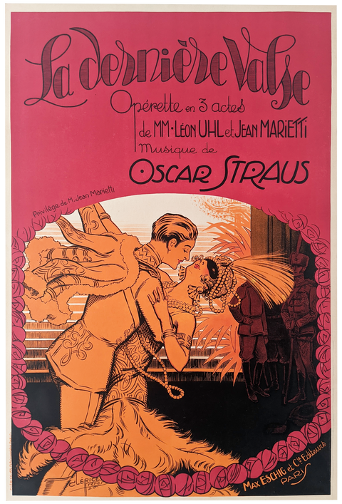Affiche originale Dernière Valse Oscar Straus - 1920