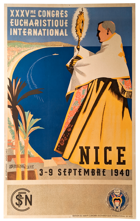 Affiche originale du Congrès Eucharistique International - Nice