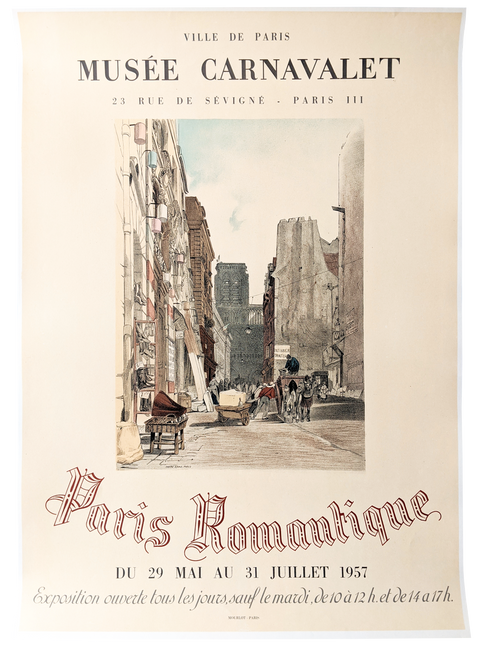 Affiche originale Mourlot Paris Romantique - 1957
