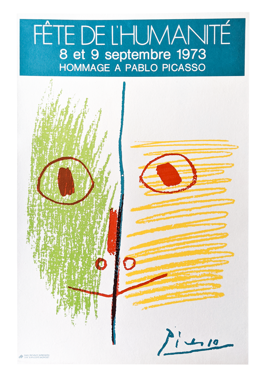 Original Poster Pablo Picasso Fete De L'Humanité - 1973 – nbmposter