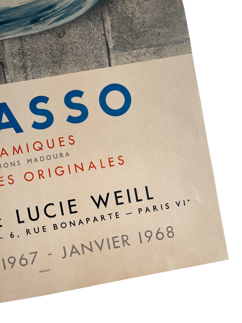 Affiche originale Picasso Céramiques - Galerie Lucie Weill - 1967, Mourlot