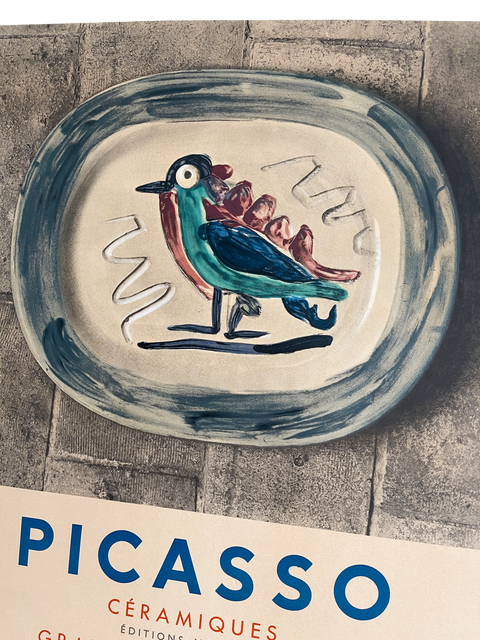 Affiche originale Picasso Céramiques - Galerie Lucie Weill - 1967, Mourlot