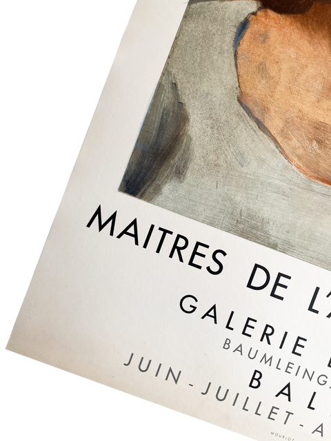 Affiche originale Picasso Maitres De L'Art Moderne Galerie Beyeler, Mourlot - 1955