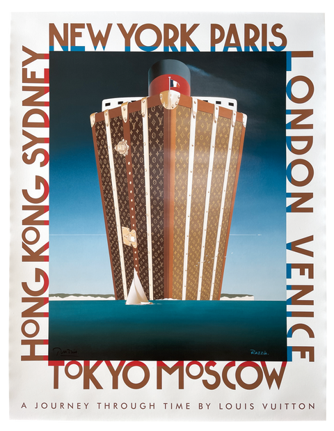 Affiche originale Razzia - Louis Vuitton "Un voyage à travers le temps" Signée