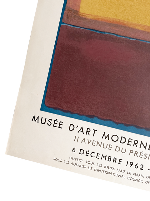 Affiche originale de Mark Rothko "Musée D'Art Moderne Paris", Mourlot - 1962
