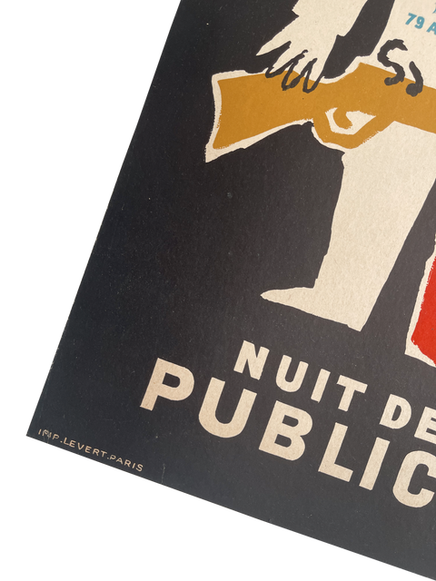 Affiche originale de Savignac Nuit De La Publicité, Paris - 1952