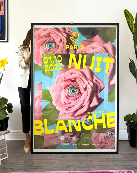 Original Maurizio Cattelan Poster « Nuit Blanche », Paris 2022