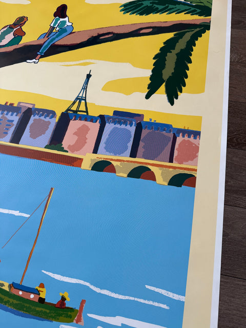 Original Paris Plage Poster By Simon Roussin, 2017