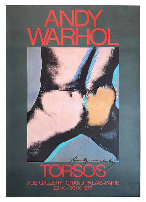 Original Andy Warhol Poster "Torsos" ACE Gallery Grand Palais Paris, 1977 (Signed by himself)