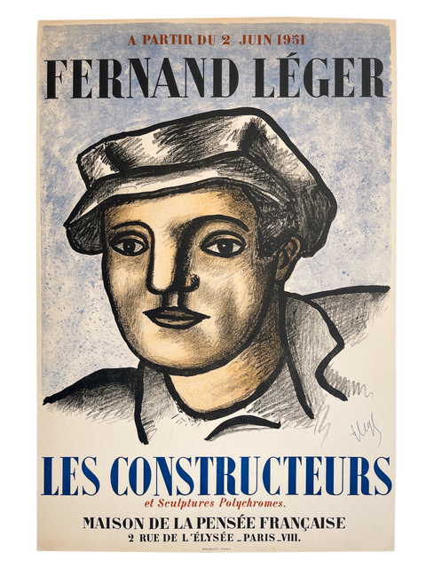 Original Fernand Leger Poster "Les Constructeurs" - Mourlot, 1951 (Signed By Fernand Leger)