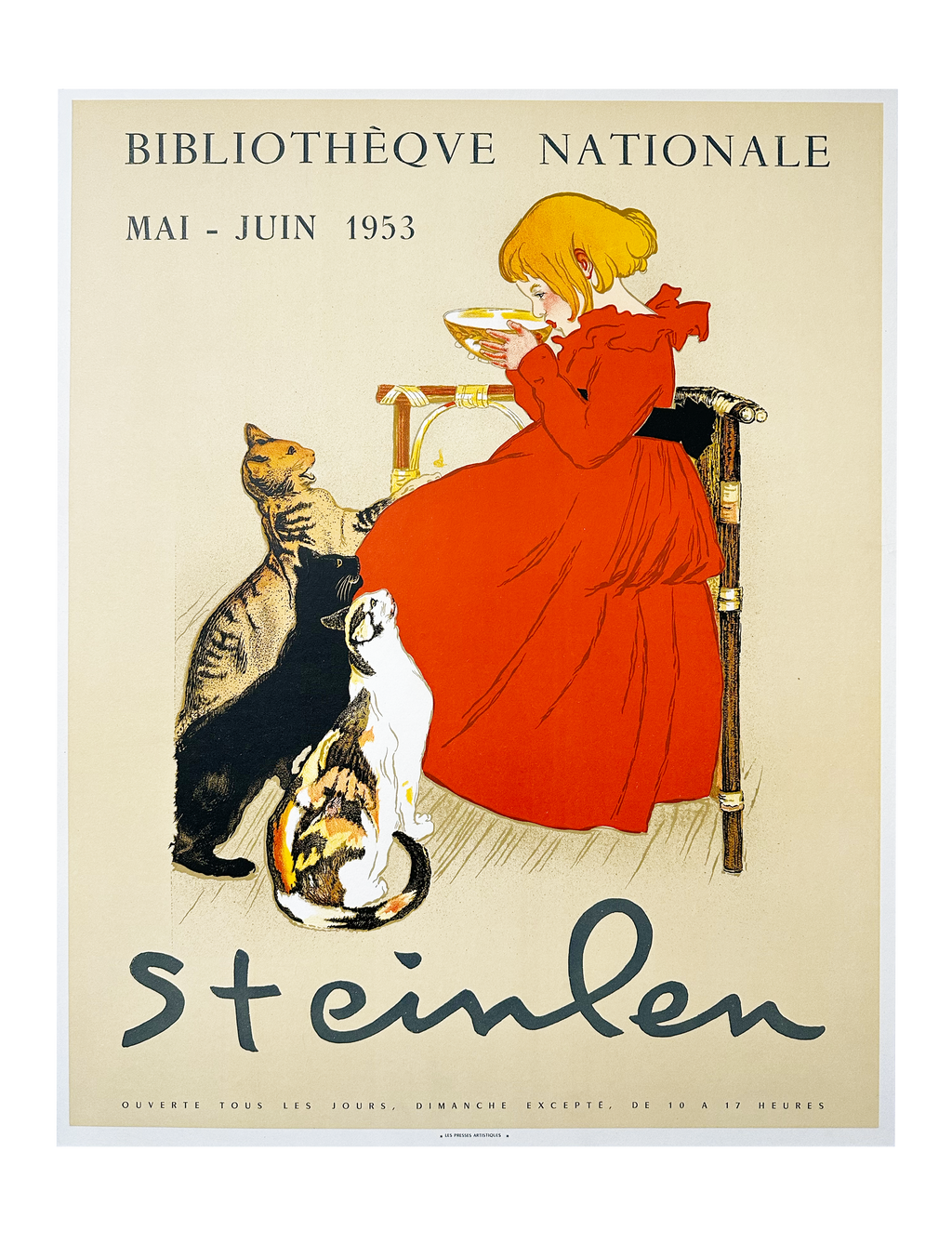 Original Steinlen Poster Bibliotheque Nationale, 1953 nbmposter