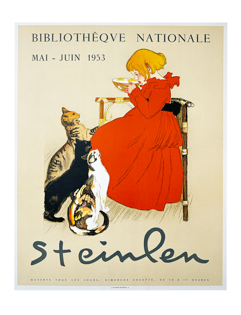 Original Steinlen Poster Bibliotheque Nationale, 1953