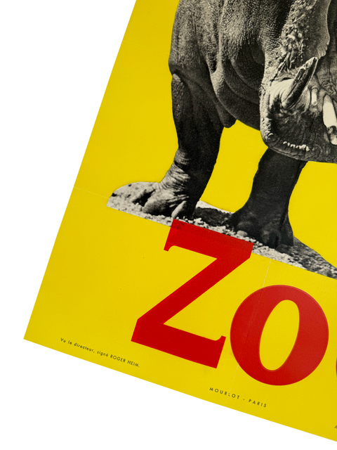 Original Zoo Poster "Hippopotamus" National Museum of Natural History, 1955 - Mourlot