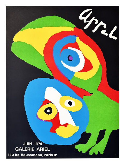 Original Karel Appel Poster Galerie Ariel, Paris - 1974