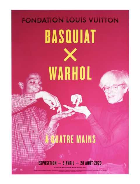 Original Basquiat x Warhol Poster Fondation Louis Vuitton, 2023 (Pink)