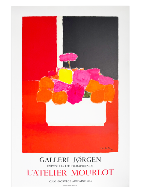 Original Bernard Cathelin Poster "La Jardiniere de Moustiers a la Nappe Rouge", 1984 - Mourlot