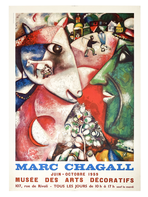 Original Marc Chagall Poster Musee Des Arts Decoratifs 1959