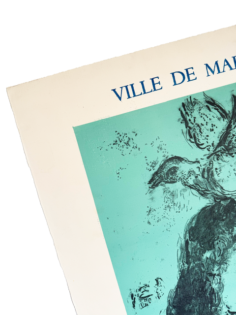 Original Marc Chagall Poster Elsa Triolet 1972 (Hand-signed and numbered 62/200) - Mourlot
