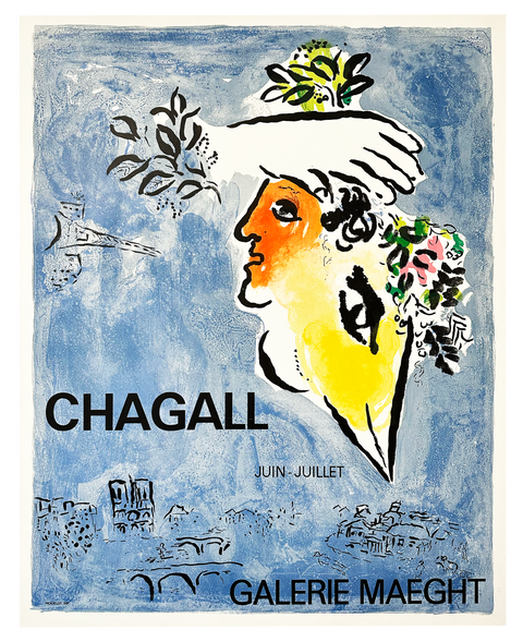 Original Marc Chagall Poster "Le ciel Bleu", 1960 - Mourlot