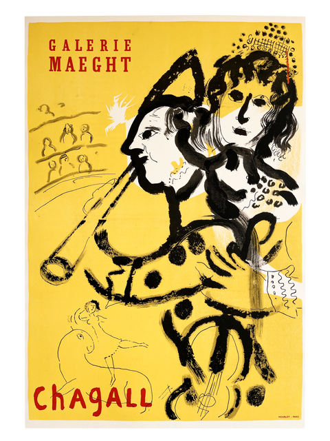 Original Lithographic Poster Marc Chagall Circa 1950, Mourlot