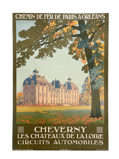 Original Poster Chemin De Fer - 1926 - Chateau Cheverny