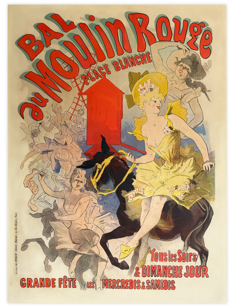 Original Jules Chéret Poster "Bal Au Moulin Rouge", 1889 - Imp. Chaix