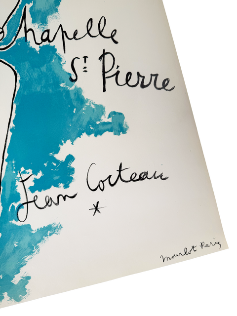 Original Lithographic Poster Jean Cocteau Villefranche sur Mer - Chapelle St. Pierre, 1957 - Mourlot