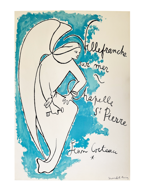 Original Lithographic Poster Jean Cocteau Villefranche sur Mer - Chapelle St. Pierre, 1957 - Mourlot